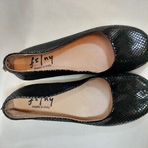 French Sole FS/NY Zeppa Ballet Flats w/Snake Texture